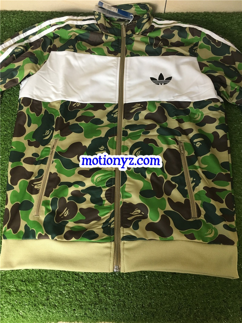 Original Adidas Bathing Ape Bape Jacket Green